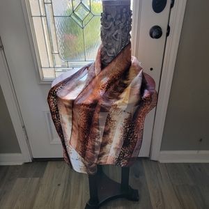 Silken Animal Print Semi Sheer Scarf